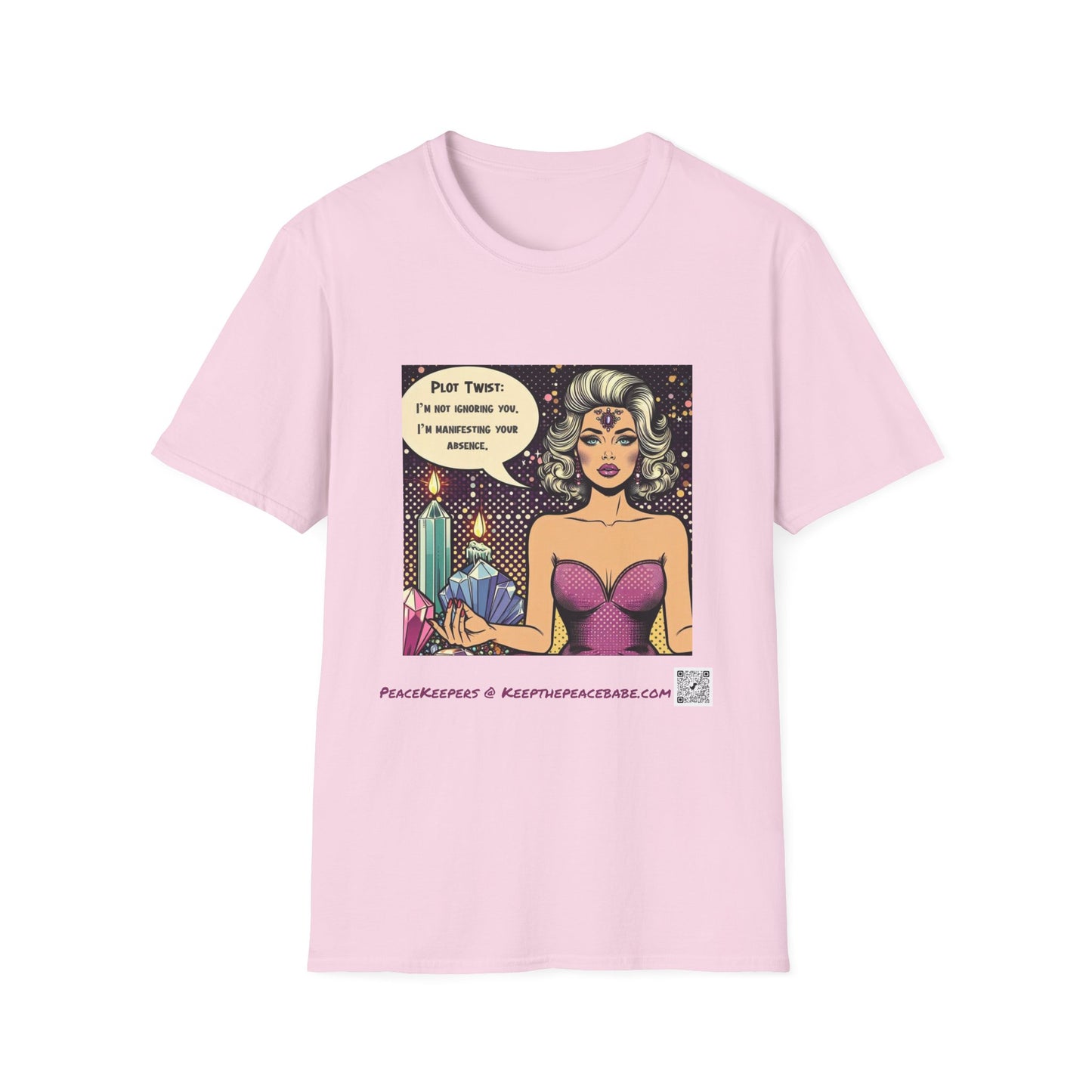 Manifestation Quote T-Shirt – “I’m Not Ignoring You, I’m Manifesting Your Absence” Graphic Tee, Retro Pop Art, Spiritual Girl Statement Shirt