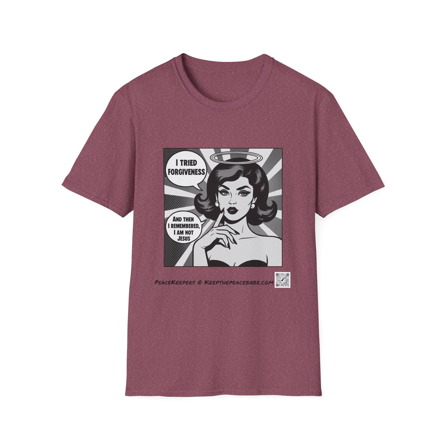 Forgiveness Quote T-Shirt – “I’m Not Jesus” Graphic Tee, Black & White Pop Art, Feminist Statement Shirt