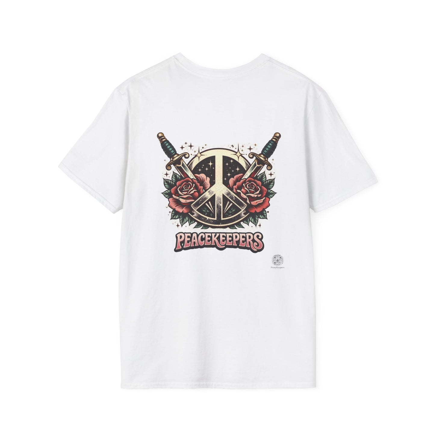 Peacekeepers Vintage Tattoo Peace Sign Shirt – Roses & Daggers Retro Peace Symbol Graphic Tee