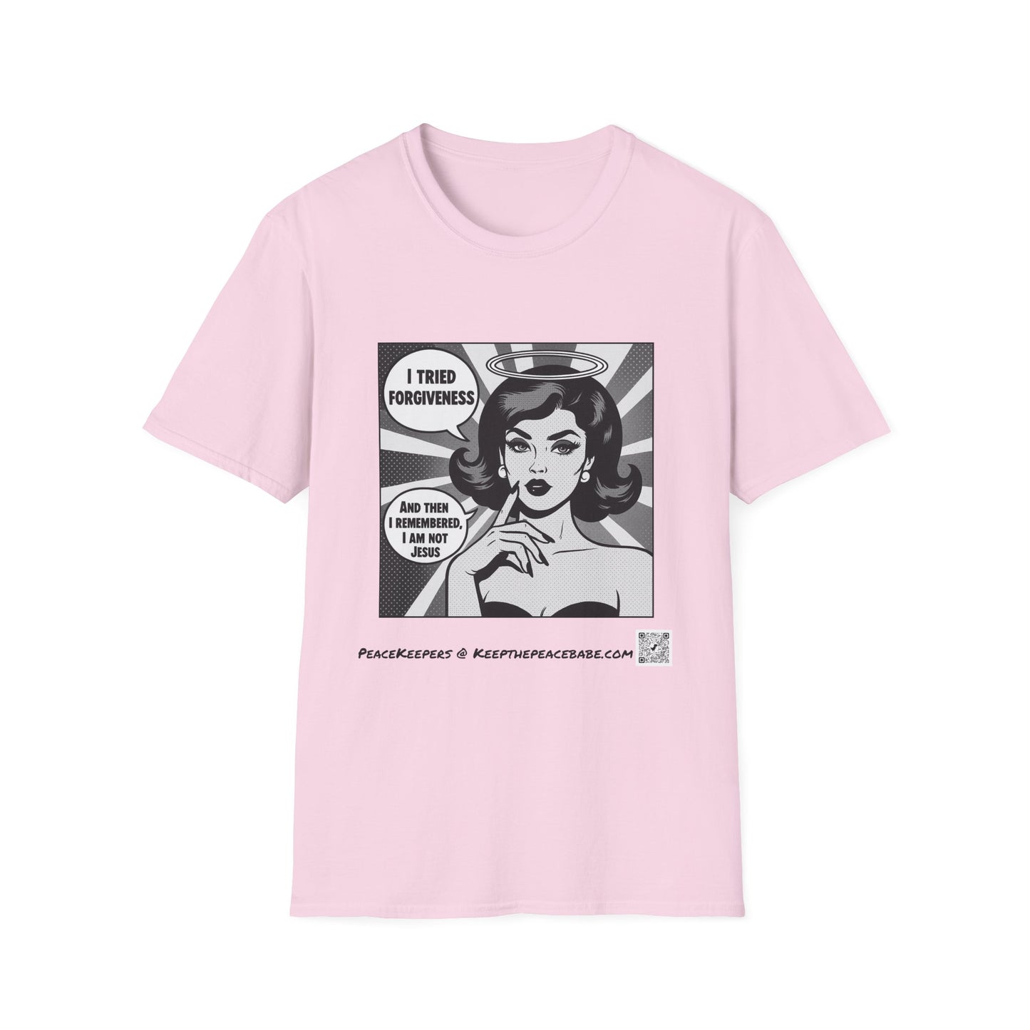 Forgiveness Quote T-Shirt – “I’m Not Jesus” Graphic Tee, Black & White Pop Art, Feminist Statement Shirt