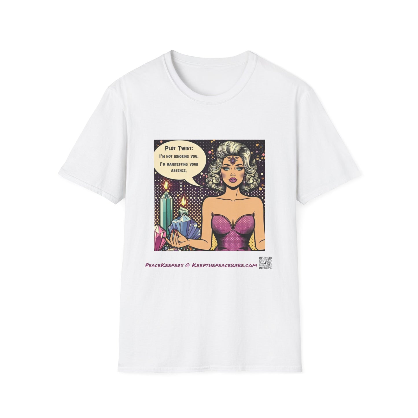 Manifestation Quote T-Shirt – “I’m Not Ignoring You, I’m Manifesting Your Absence” Graphic Tee, Retro Pop Art, Spiritual Girl Statement Shirt