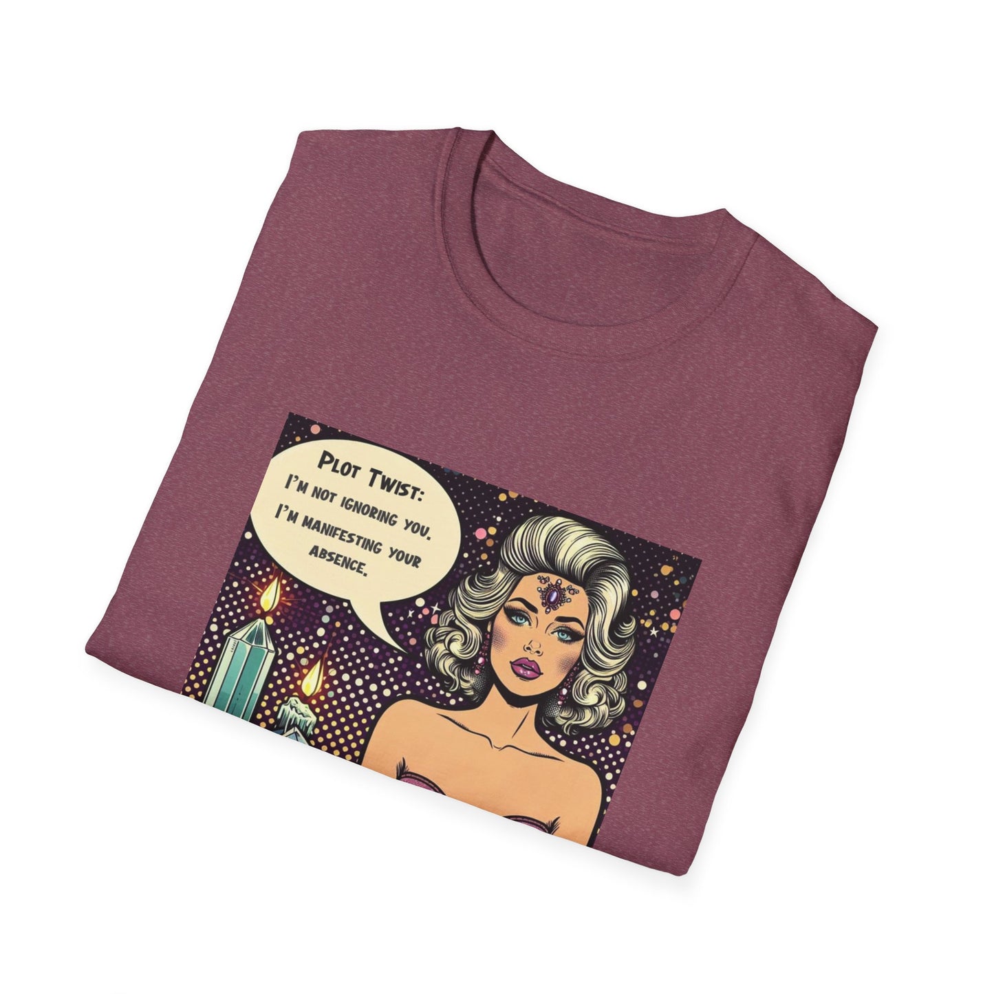 Manifestation Quote T-Shirt – “I’m Not Ignoring You, I’m Manifesting Your Absence” Graphic Tee, Retro Pop Art, Spiritual Girl Statement Shirt