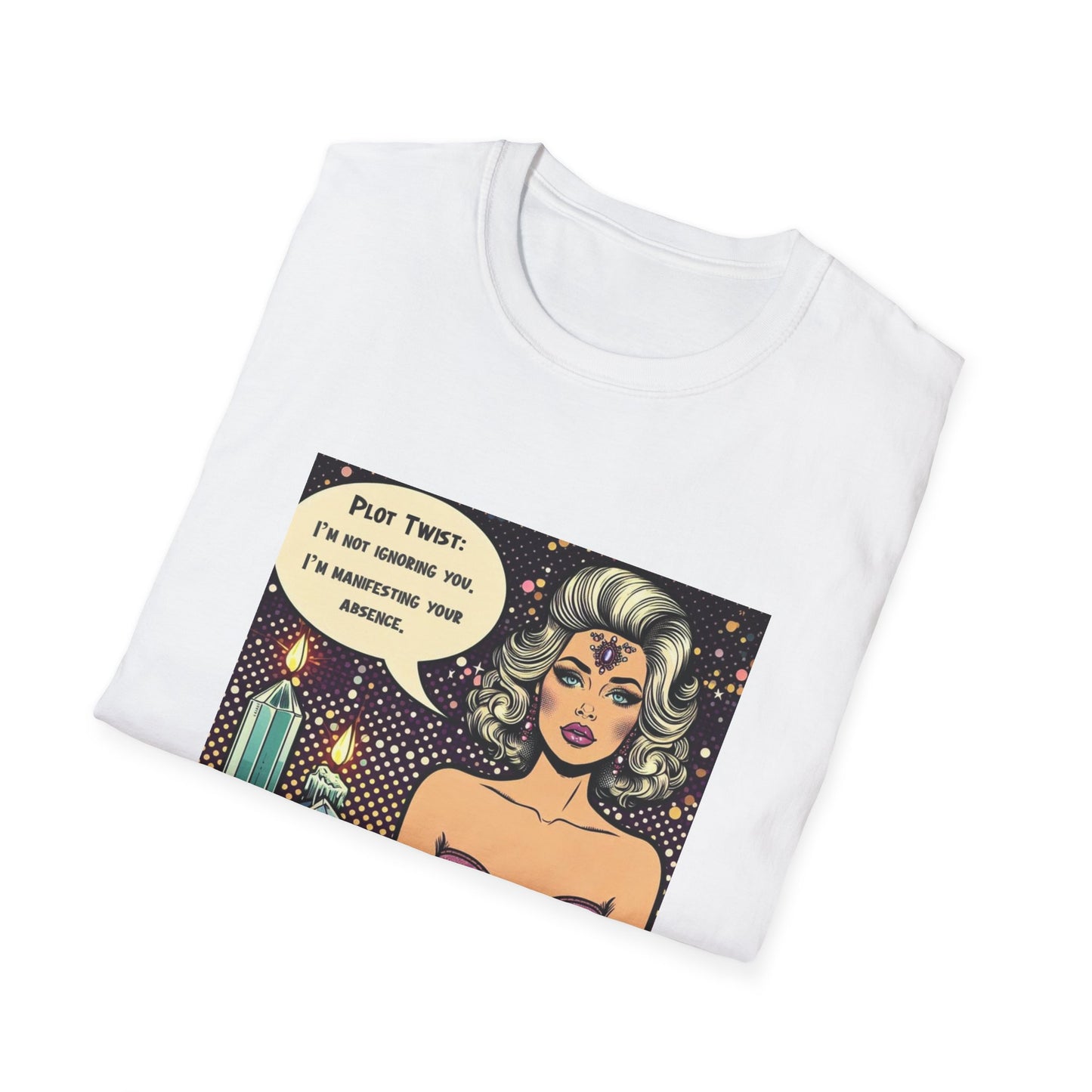 Manifestation Quote T-Shirt – “I’m Not Ignoring You, I’m Manifesting Your Absence” Graphic Tee, Retro Pop Art, Spiritual Girl Statement Shirt
